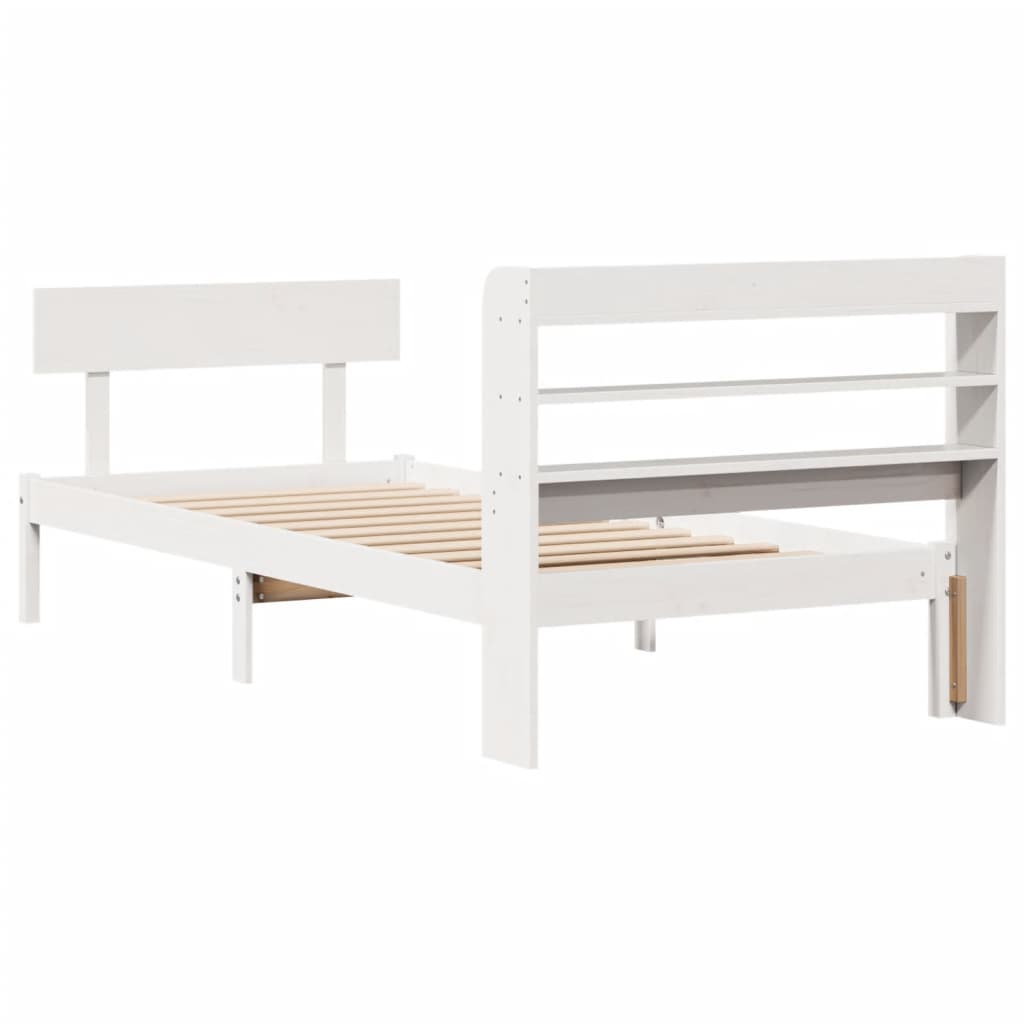 Bed Frame without Mattress White 90x200 cm Solid Wood Pine
